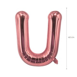 Buchstabenballon U Roségold Geburtstagsparty Ballon Folienballon 40cm