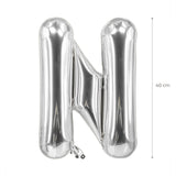 Buchstabenballon N Silbrig Geburtstagsparty Ballon Folienballon 40cm