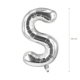 Buchstabenballon S Silbrig Geburtstagsparty Ballon Folienballon 40cm