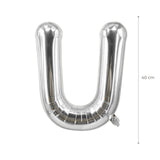 Buchstabenballon U Silbrig Geburtstagsparty Ballon Folienballon 40cm