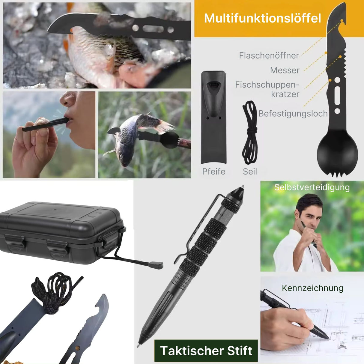 17in1 Survival-Kit Survival-Tools Outdoor-Survival-Box Camping-Ausrüstungskit