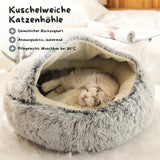Flauschige Katzenhöhle mit Katzenangel mit Federanhänger 10-tlg.