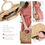 Strandtasche Stroh-Handtasche Halbmond-Tragetasche Beach-Bag