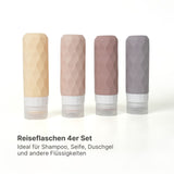 4er Set Reiseflaschen Squeeze-Flasche Quetschflasche Silikonbehälter Shampoo-Behälter