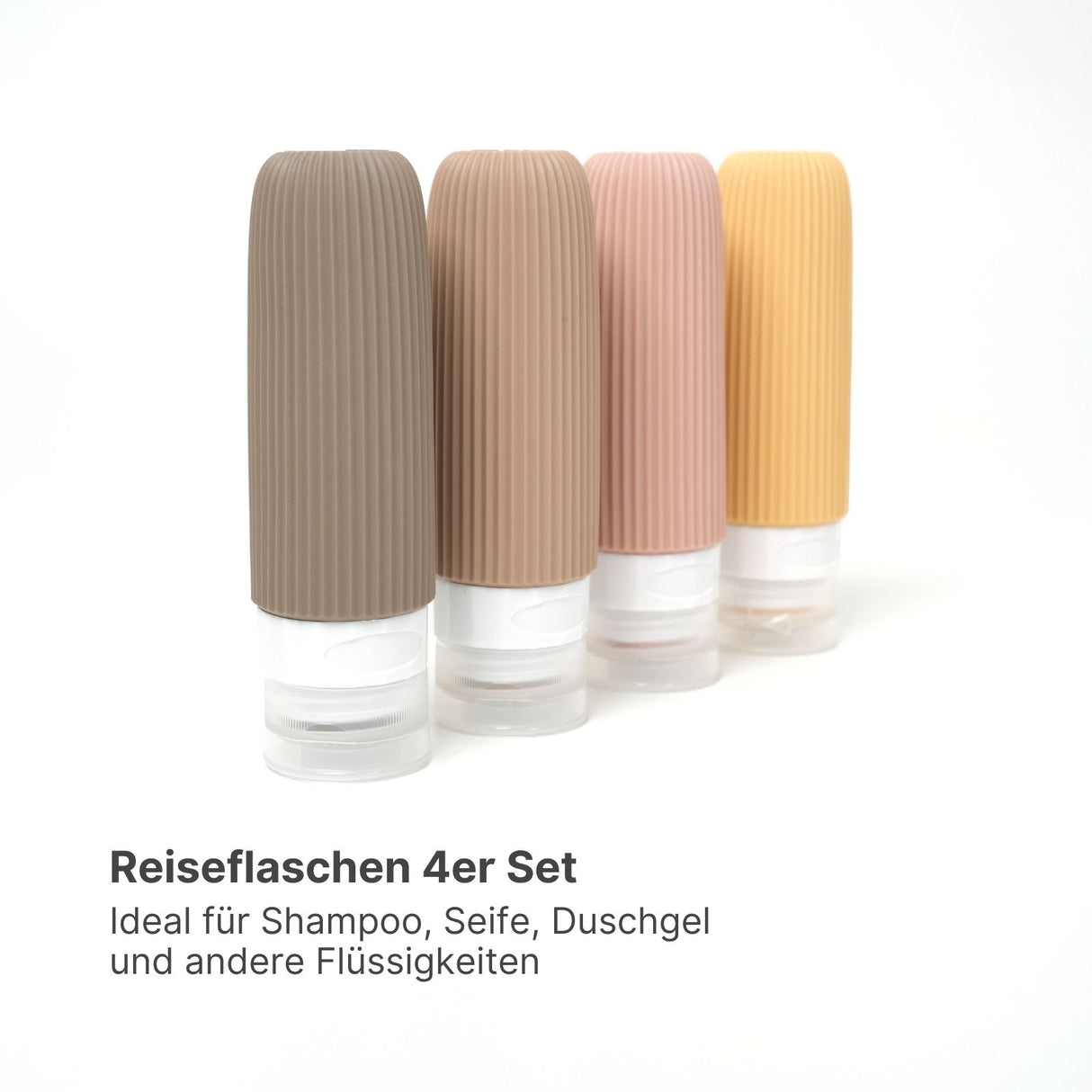 4er Set Squeeze-Flaschen Reiseflaschen Shampoo-Behälter Silikonbehälter Quetschflasche