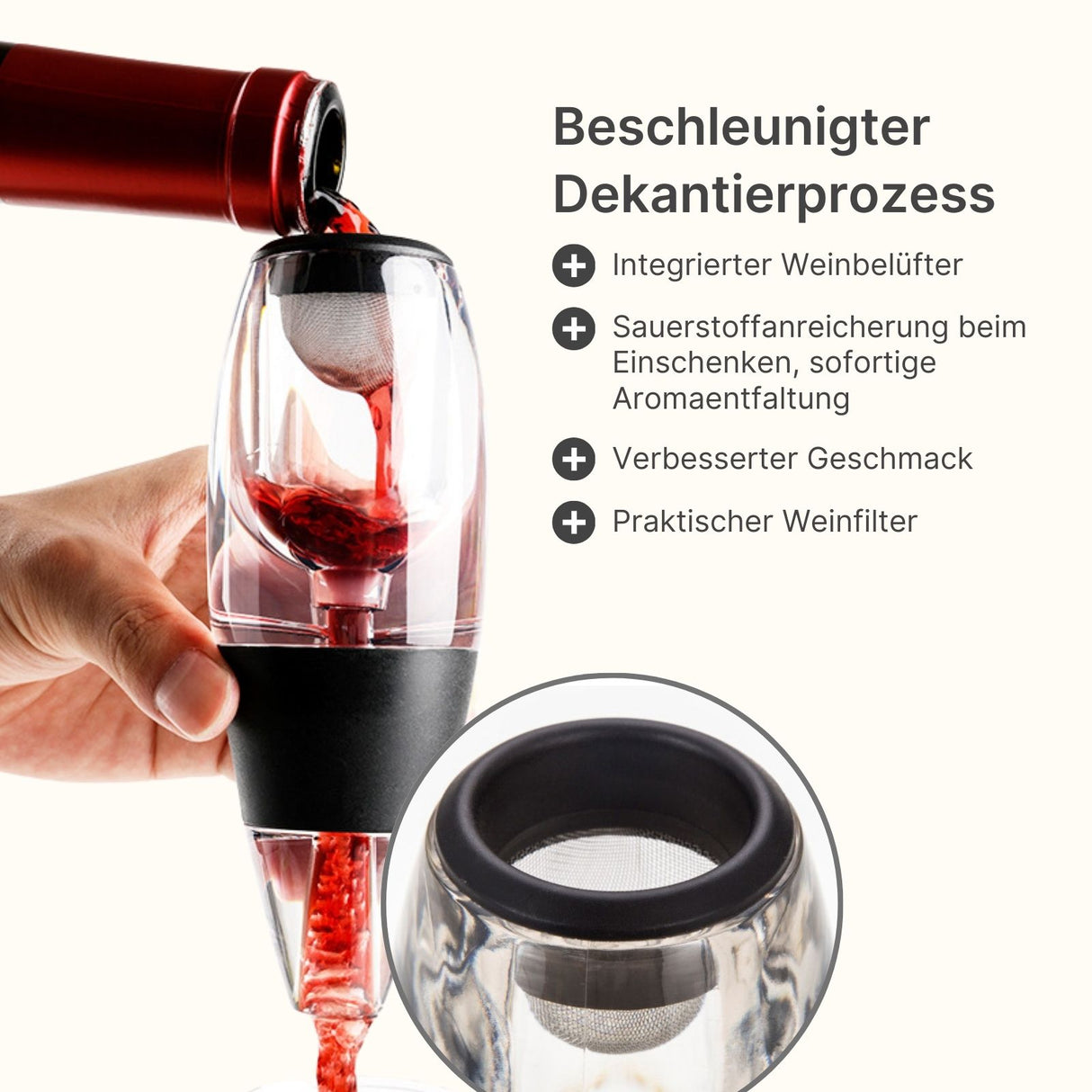 Magischer Weindekanter Rotwein Weisswein Dekantierer Weinbelüfter