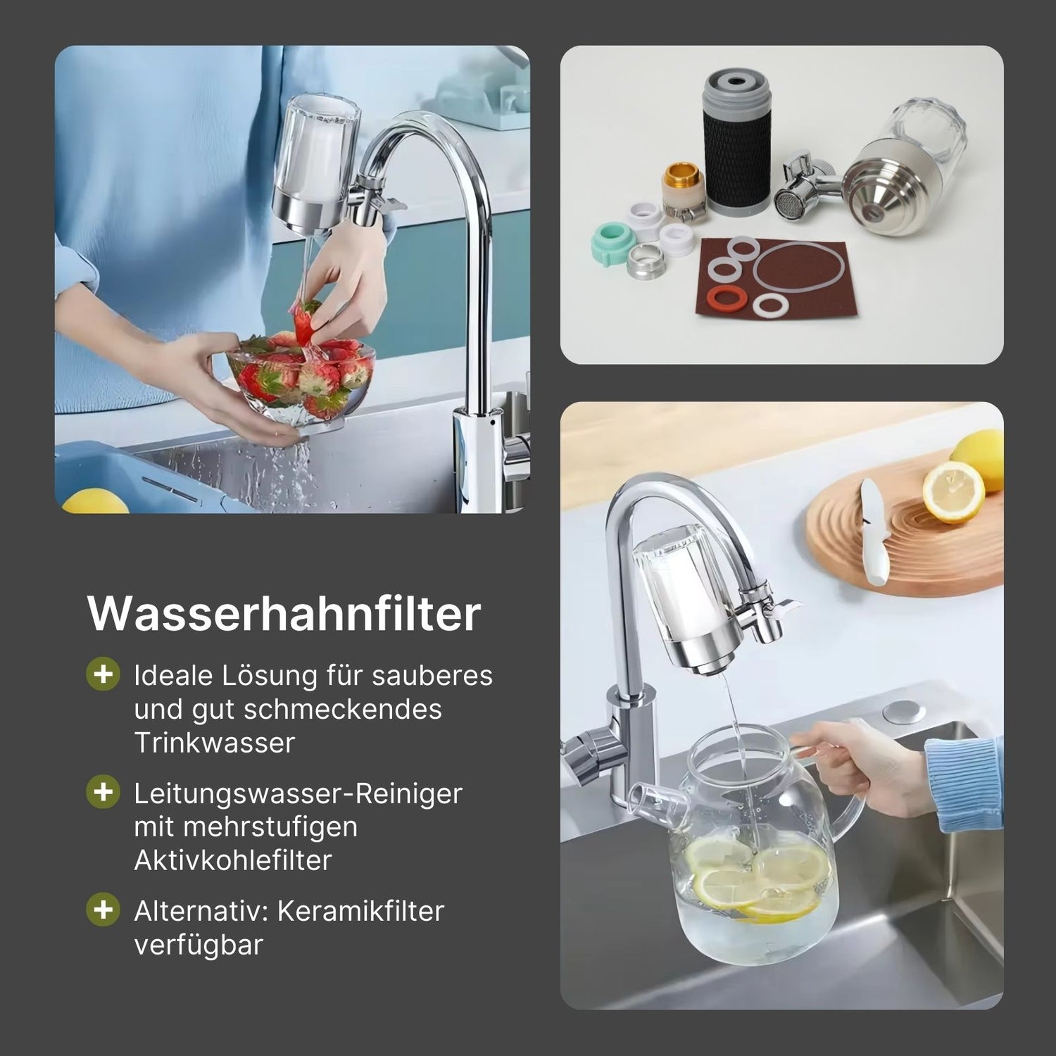 Wasserhahnfilter Leitungswasser-Reiniger Küchenarmatur-Wasserfilter