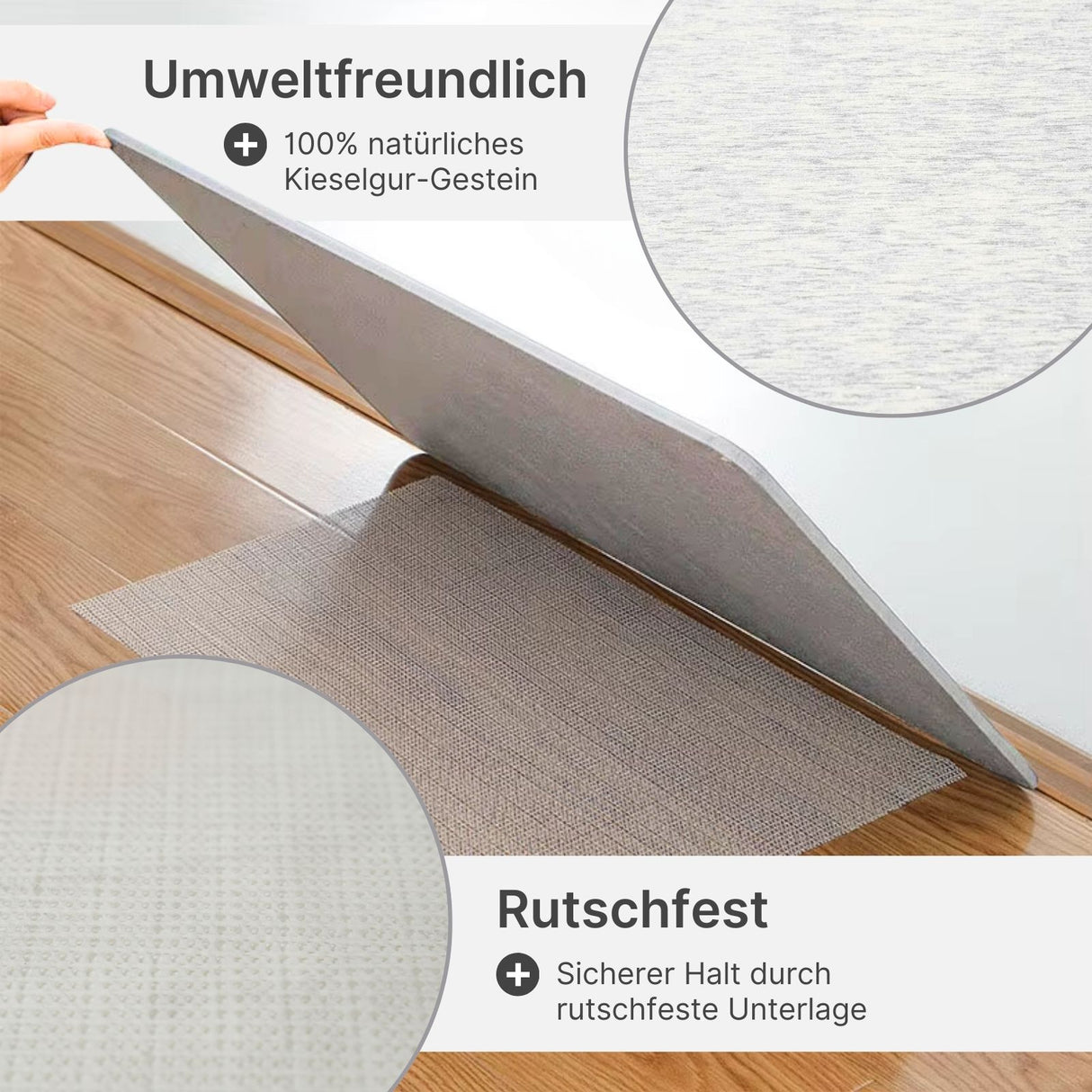 Stein-Badematte Kieselgur-Matte Diatomit-Fussmatte Badvorleger fürs Badezimmer
