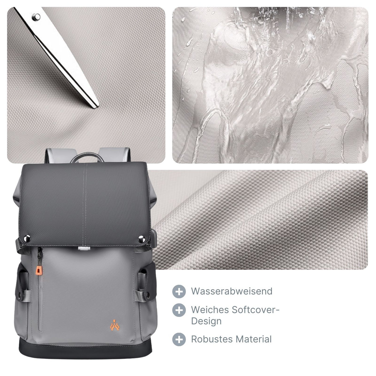 Business-Rucksack Laptop-Rucksack Tagesrucksack USB-Ladeanschluss-Rucksack