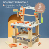 Werkbank-Set aus Holz für Kinder Spielzeugset Holzspielzeug Werkzeugset