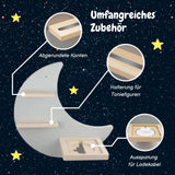Mond & Sterne-Holzregal für Toniebox und Toniefiguren Spielzeug-Organizer Wandregal