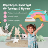 Regenbogen-Holzregal für Toniebox und Toniefiguren Wandregal Spielzeug-Organizer