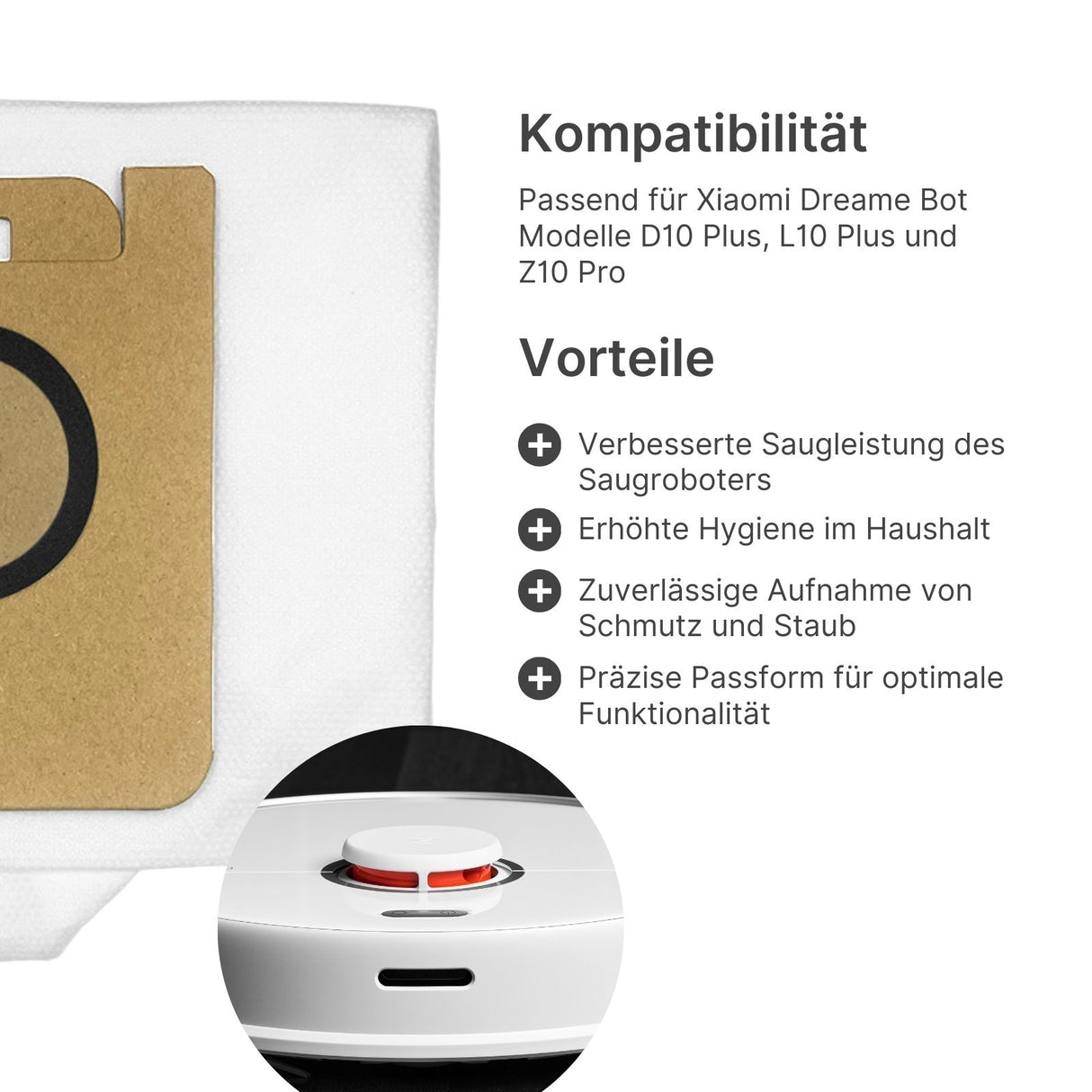 Alternative Staubbeutel zu Xiaomi Dreame Bot D10 Plus L10 Plus Z10 Pro