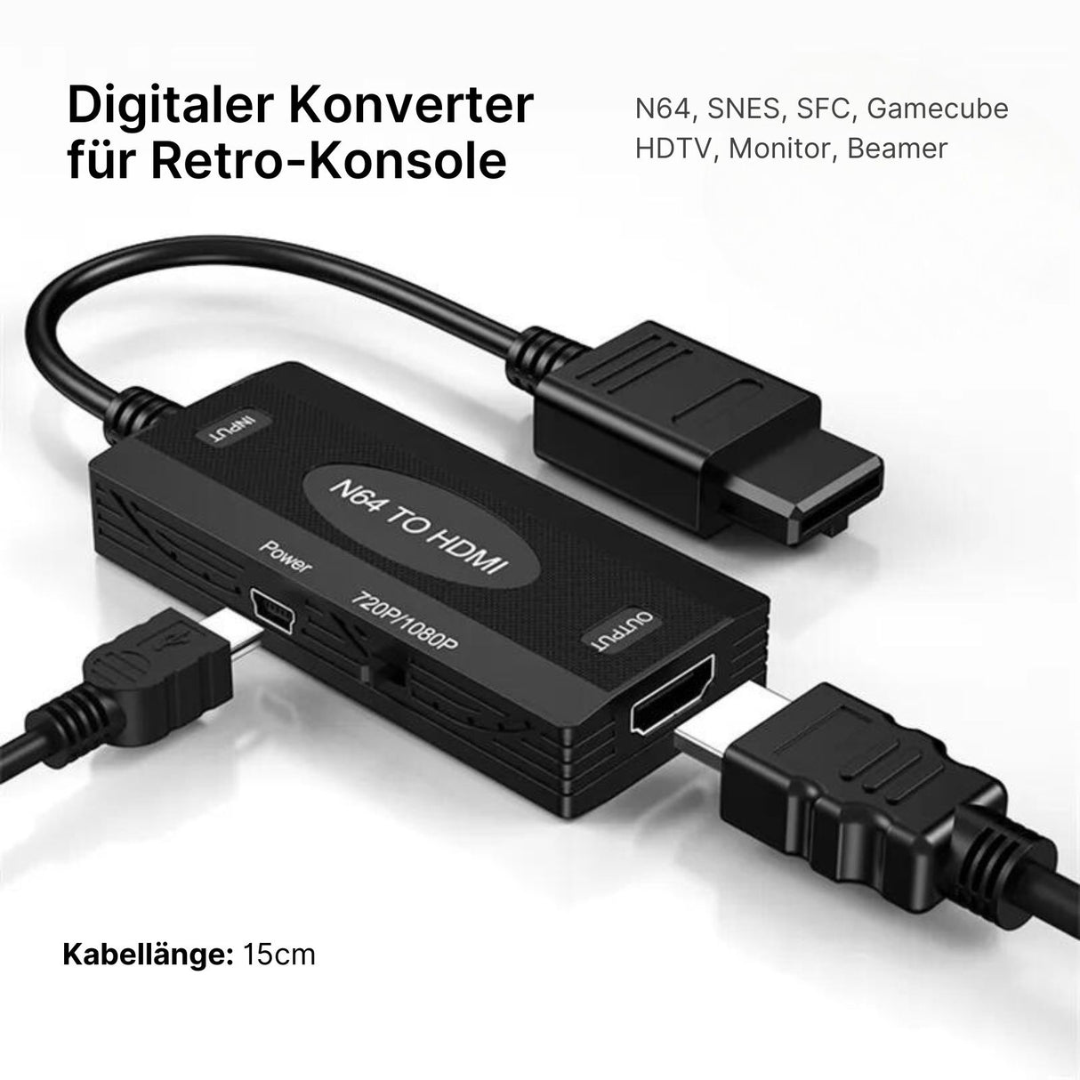 N64/SNES/SFC/Gamecube zu HDMI-Adapter HDMI-Konverter HDMI-Umwandler