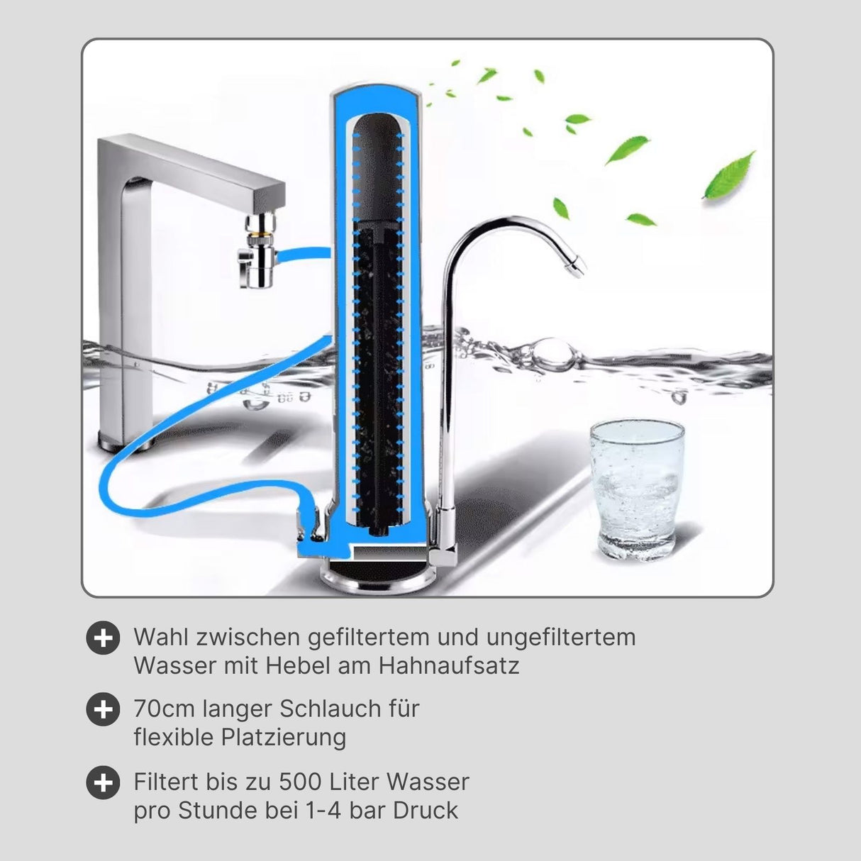 Stand-Wasserfilter Counter Top-Wasserfilter mit Keramik-Filterkartusche