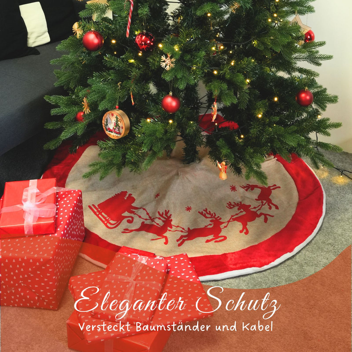Weihnachtsbaummatte Baumrock Tannenbaum-Rock Christbaum-Decke Weihnachtsbaum-Teppich