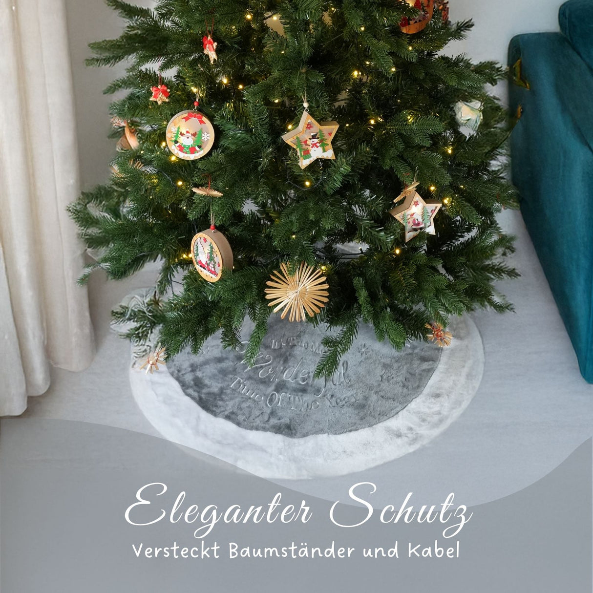 Christbaum-Decke Weihnachtsbaum-Teppich Tannenbaum-Rock Weihnachtsbaummatte Baumrock
