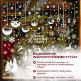 Fenstersticker Merry Christmas Happy New Year Weihnachtsaufkleber DIY Deko Glasfenster