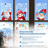 Weihnachtsaufkleber für Kinder Weihnachtssticker Fensterbilder Merry Christmas Happy New Year