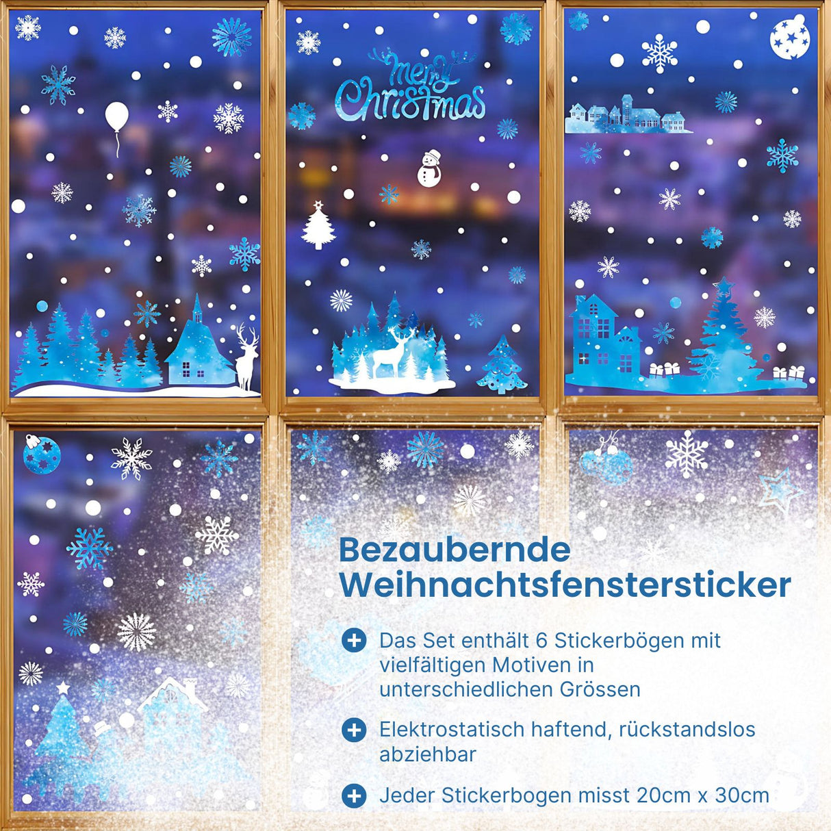 Weihnachtsaufkleber Merry Christmas Weihnachtssticker Fensterbilder