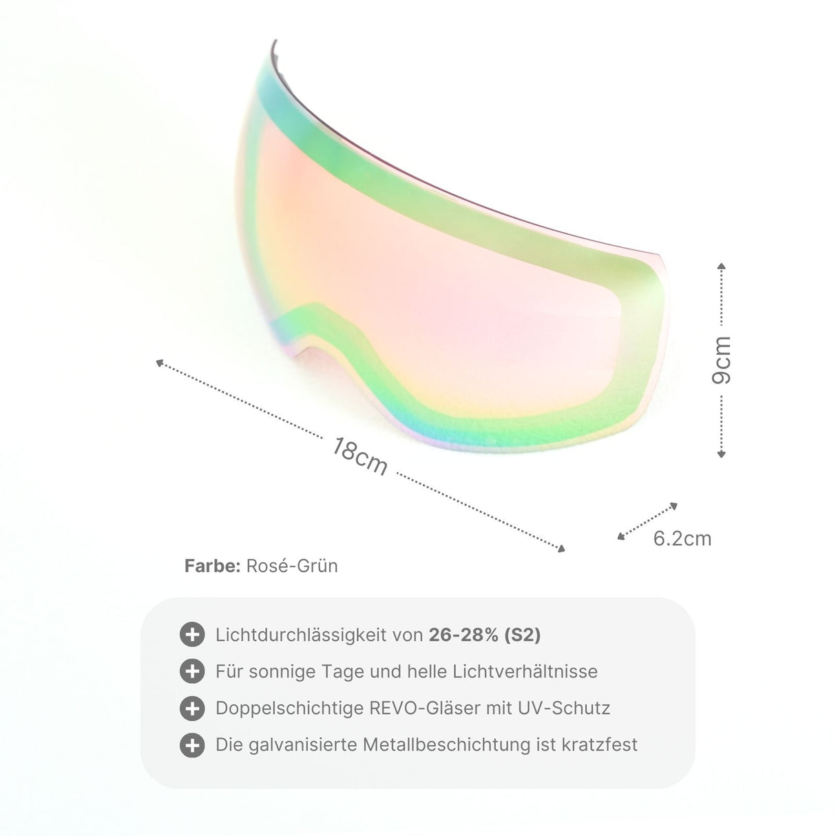 Wechselglas für magnetische Skibrille Ersatzglas Skibrillenglas Snowboardbrillenglas