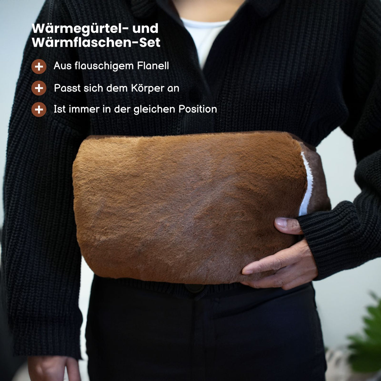 Wärmegürtel- und Wärmflaschen-Set Heizflasche Bauchwärmer Handwärmer