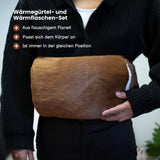 Wärmegürtel- und Wärmflaschen-Set Heizflasche Bauchwärmer Handwärmer