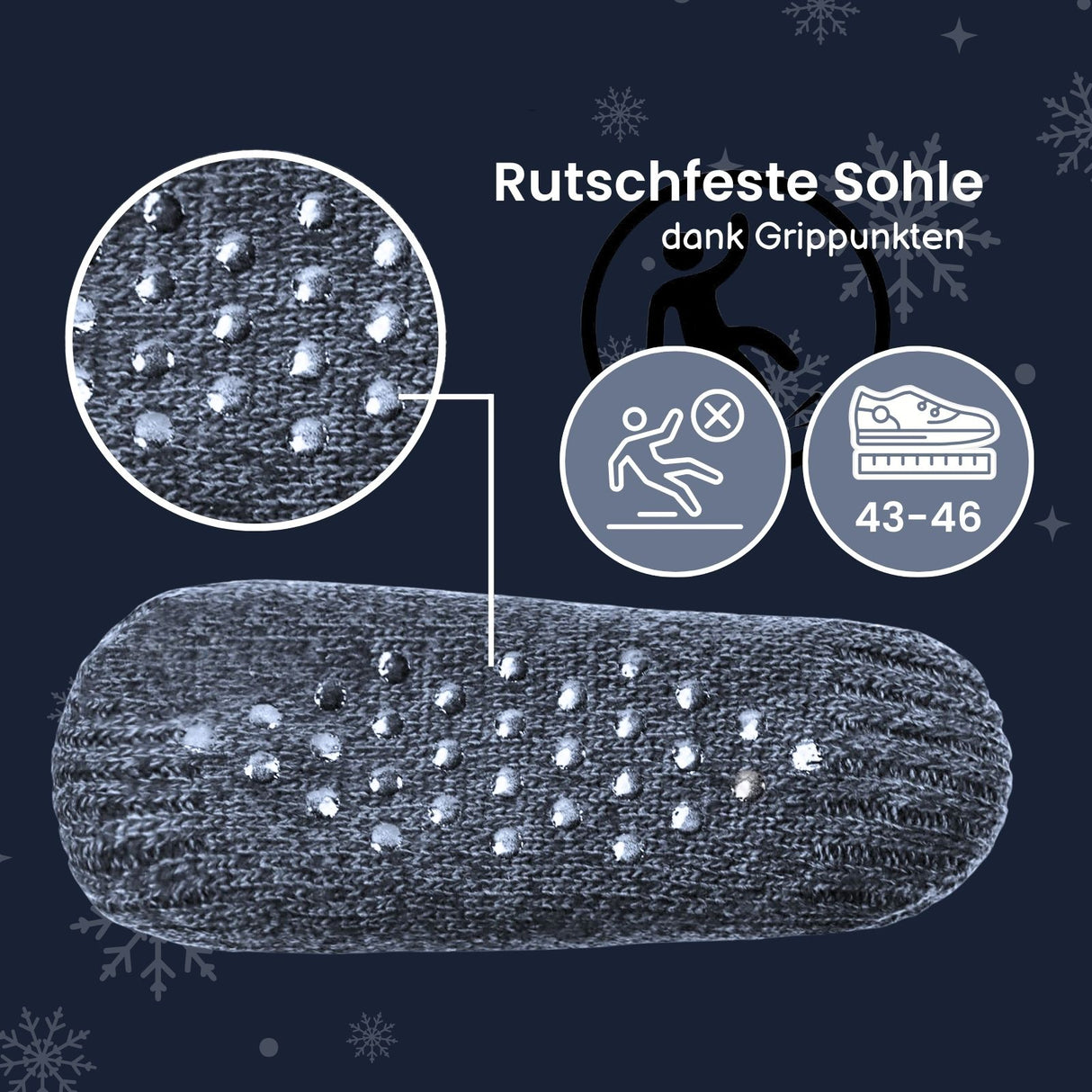Hausschuhe Gr. 43-46 Fuzzy-Socken Wintersocken Kuschelsocken Pantoffeln