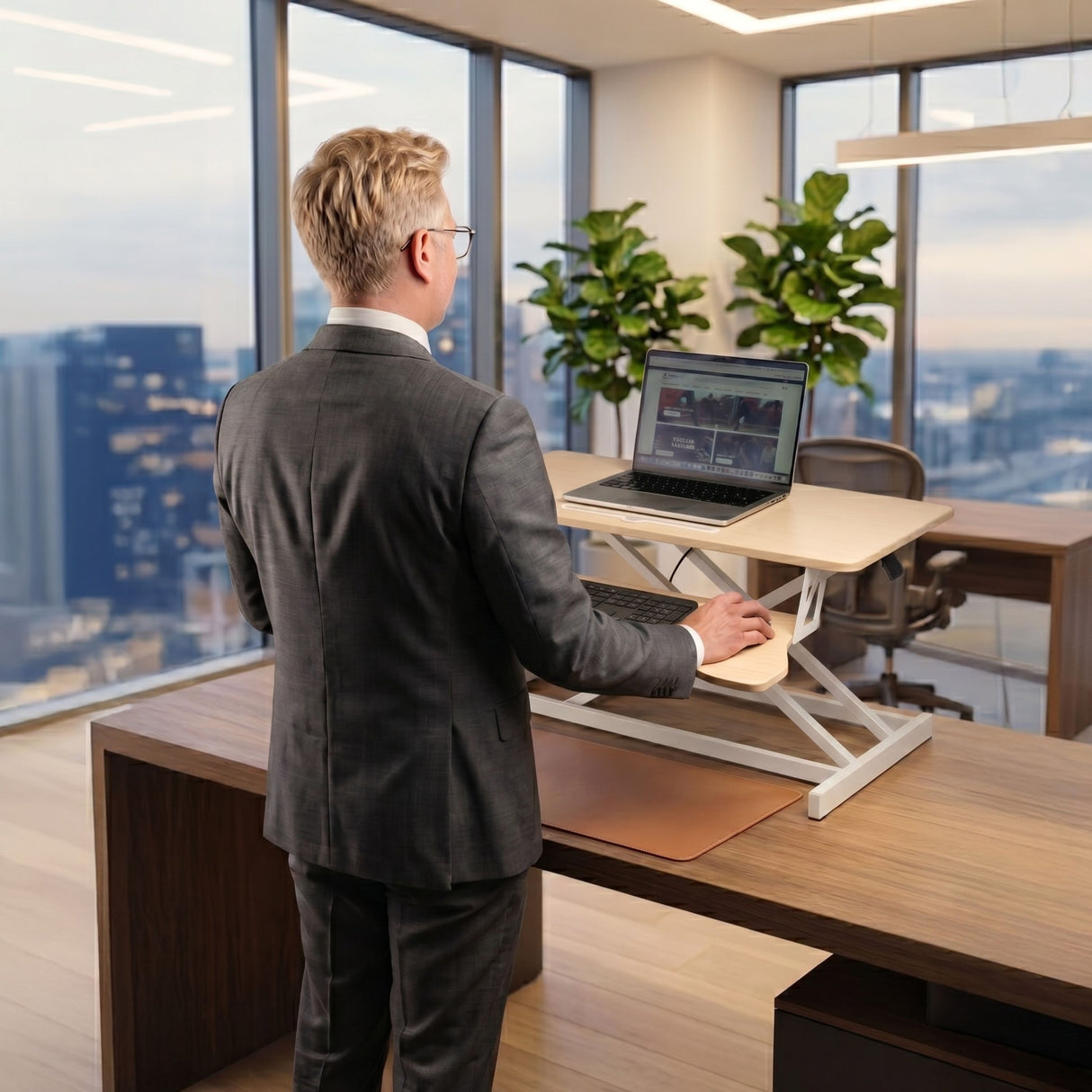 Bürotisch pneumatischer Aufsatz Notebook Schreibtisch Hubtisch Office Desk Arbeitstisch