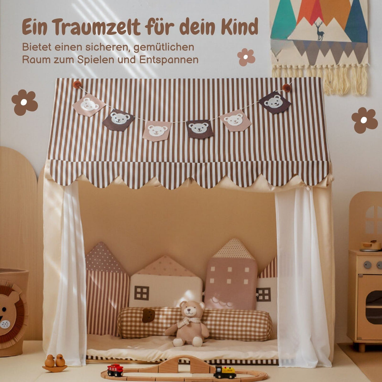 Spielhütte Kinder-Spielhaus Hauszelt Kinderzelt Spielzelt Kuschelhaus