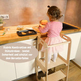 Faltbarer Kinder-Lernturm aus Holz mit Maltafel