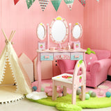 Spiel Schminktisch für Kinder Kosmetik Kommode Schminkspiegel Beauty Tisch
