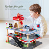 Holz-Parkhaus für Kinder Spielzeug Parkgarage Kinderspielzeug Spielgarage