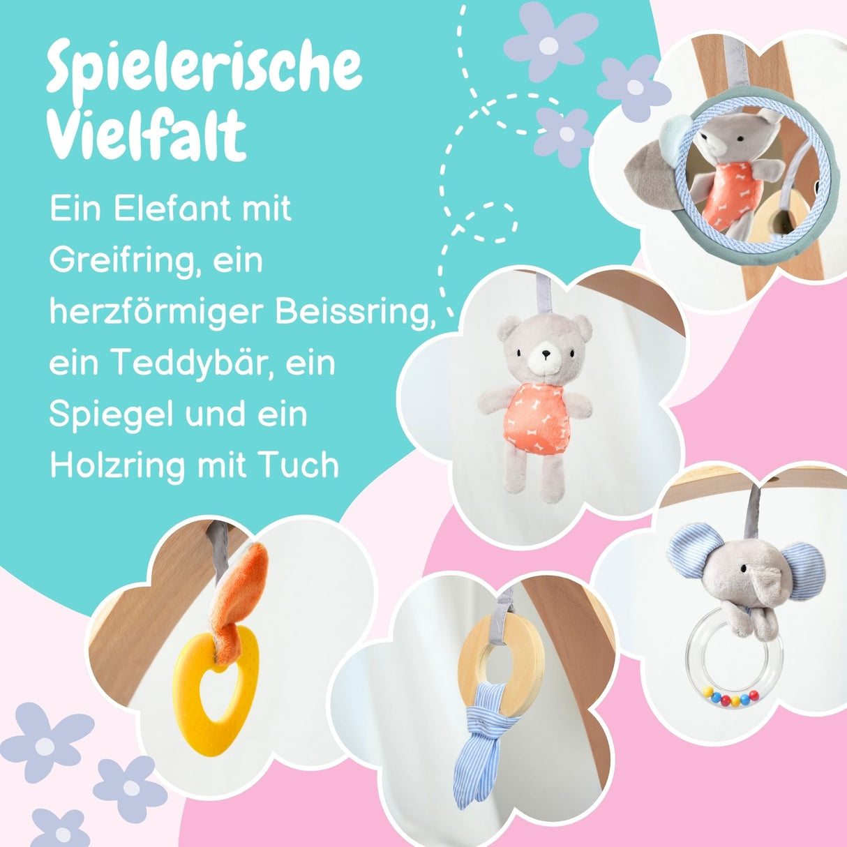 Baby-Spielmatte Spieldecke Krabbeldecke mit Spielbogen Activity Decke