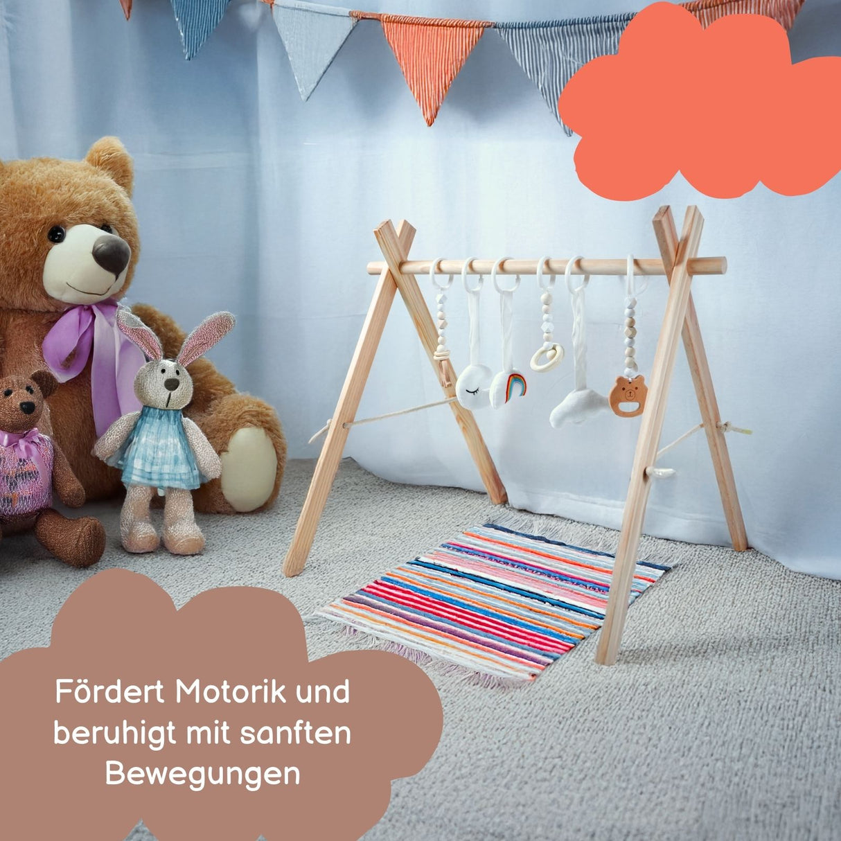 Baby-Gymnastikbogen Baby-Activity-Rahmen Holz-Activity-Rahmen