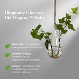 Hängende Glasvase Tropfenform Blumenvase Vase Dekoration