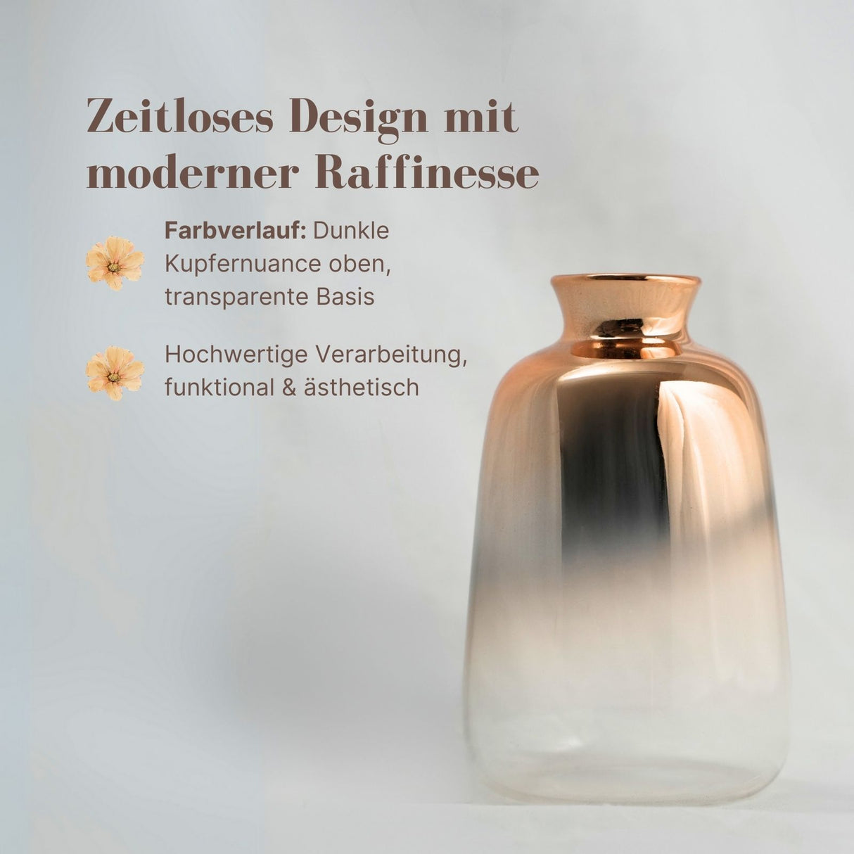 Dekovase Glasvase Tischvase Blumenvase Designvase