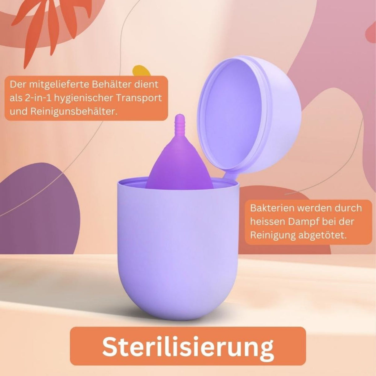 Menstruationstasse + Sterilisator Grösse S Periodenbecher Menstasse