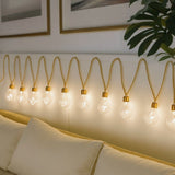 LED-Hanfseil-Lichterkette Lampe Gartenbeleuchtung Solar-Leuchtkette