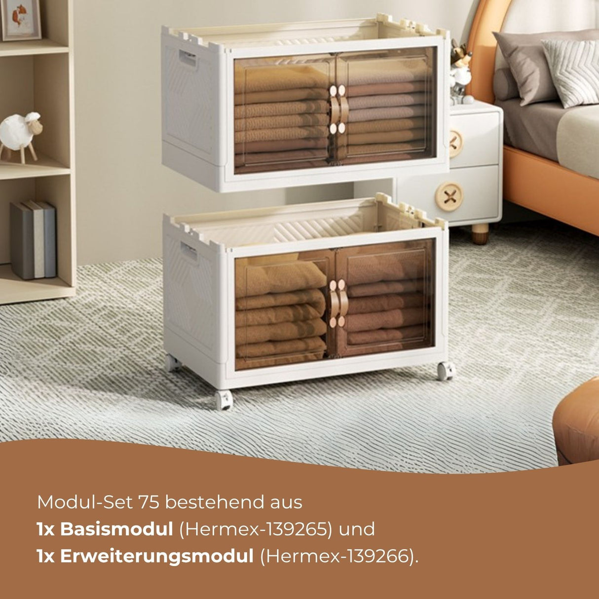 Modul-Set 75 Vorratsschrank Faltbox 1 Basis 1 Erweiterung