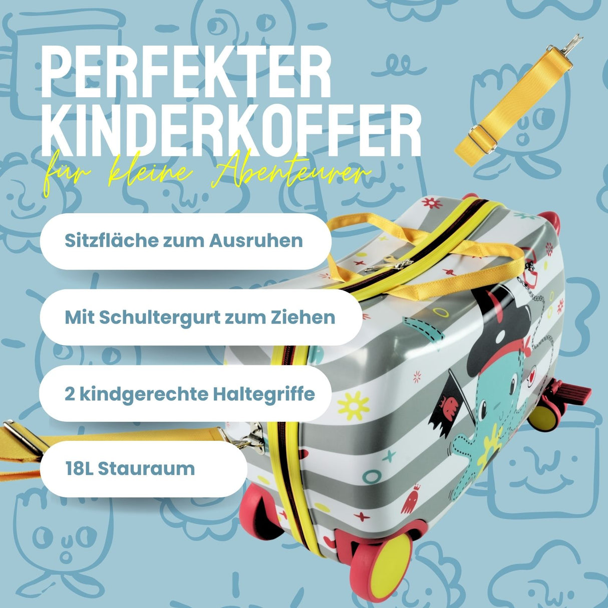 Kinderkoffer Hartschalenkoffer Reisegepäck Kindertrolley Koffer