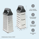 4er-Set Edelstahl-Gemüsereiben L & XL Küchenreiben Handreiben