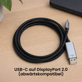 USB-C zu DP Anschluss 2m USB-Typ-C zu DP Kabel USB-C zu DisplayPort