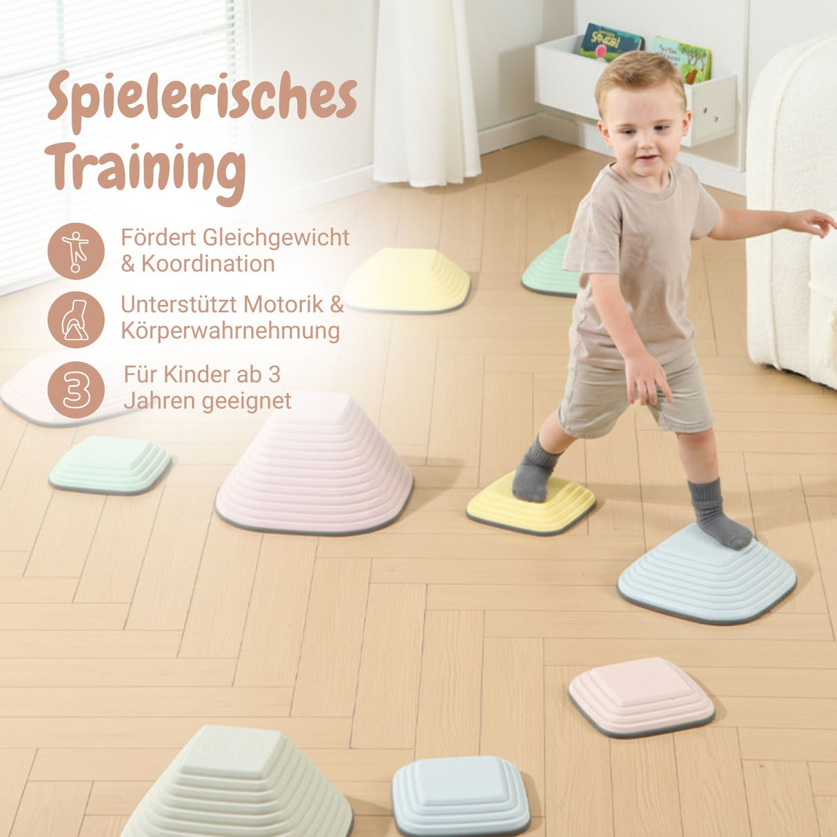 Balanciersteine Balance Trainer Trittsteine Fluss-Steine Balancespiel