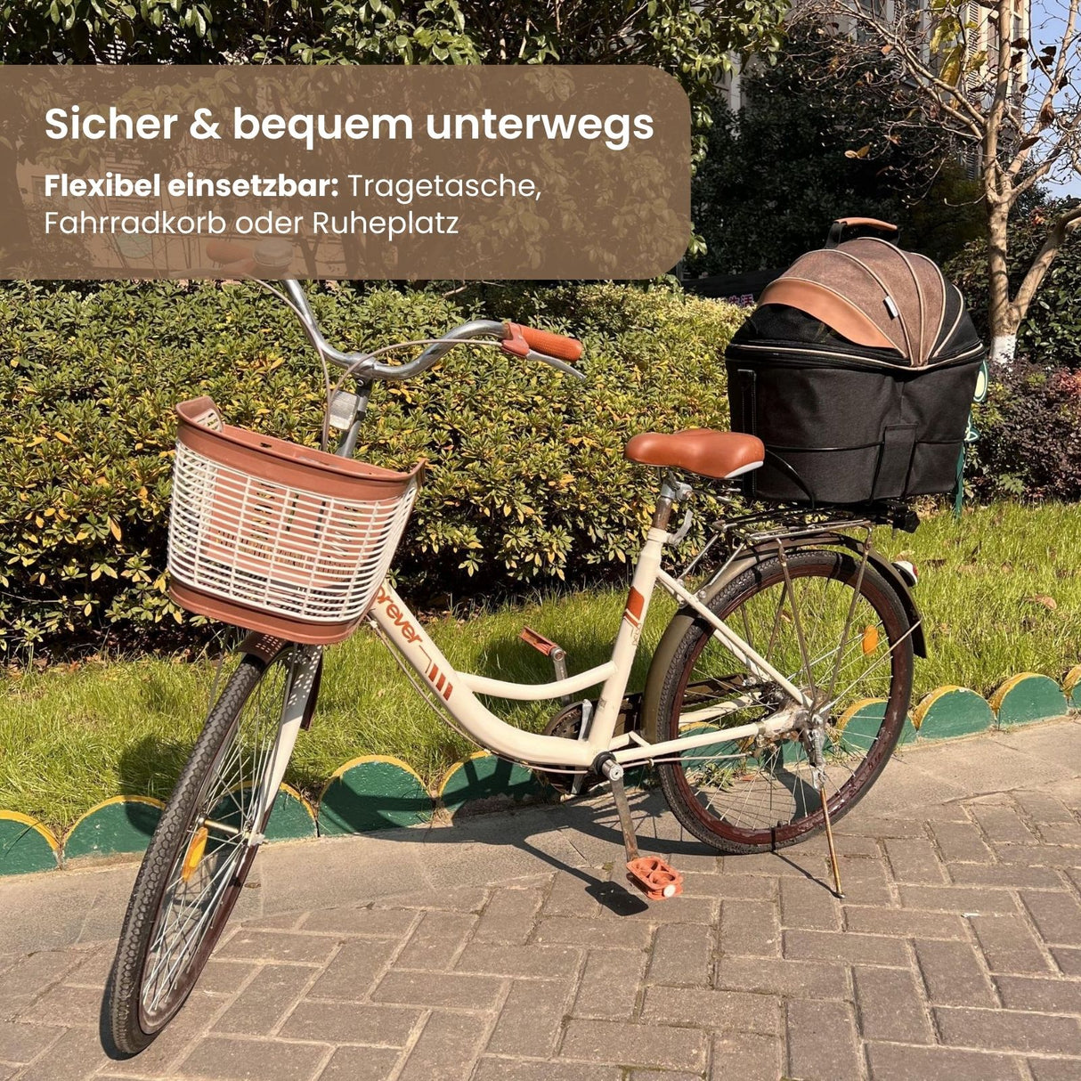 Tiertransporttasche Haustier-Fahrradtasche Transportkorb für Haustiere