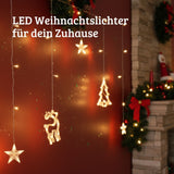 LED Weihnachtslichtervorhang 3.4m Weihnachtsvorhanglichter Leuchtkette