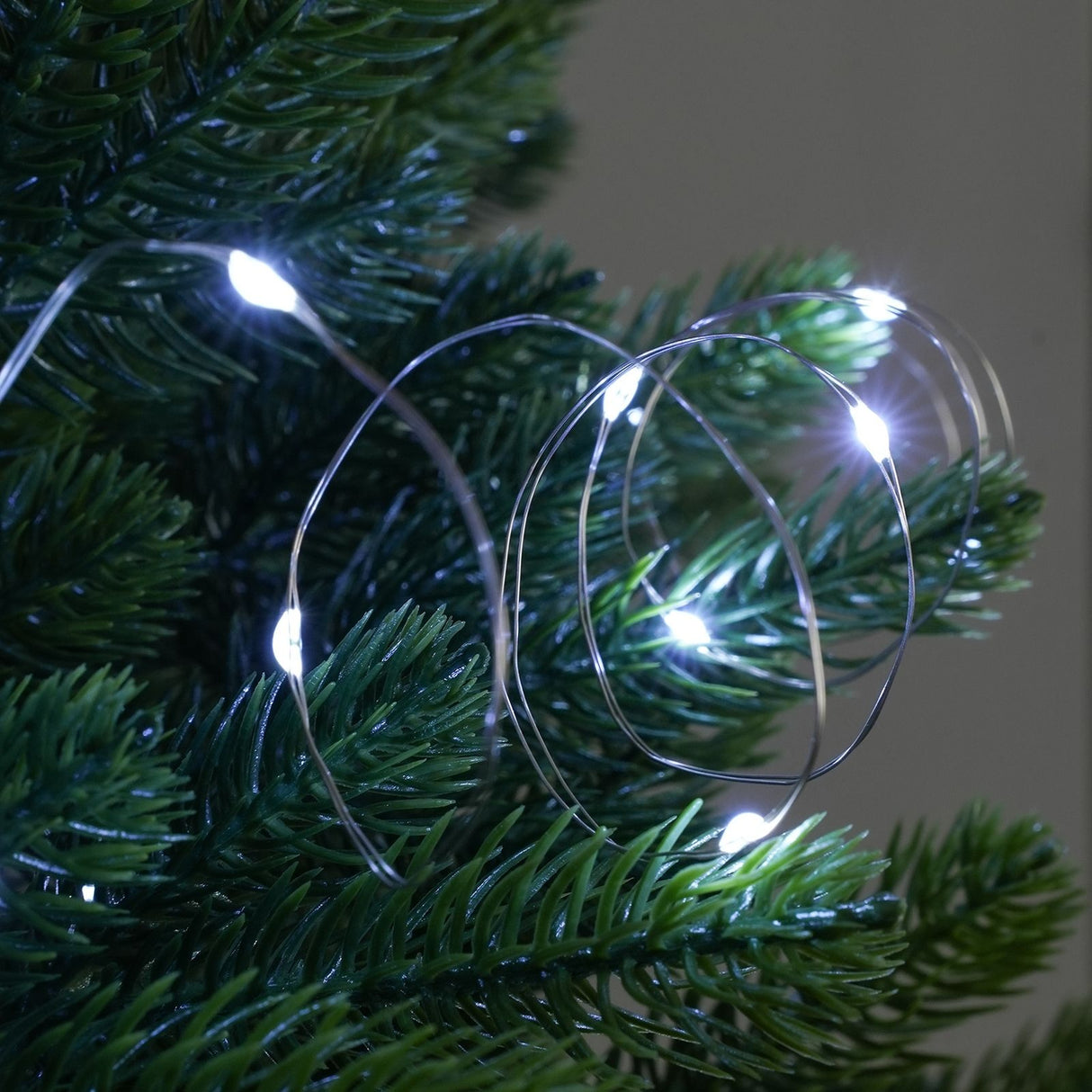 LED Kupferdraht-Lichterkette 2m Deko-Lichter Weihnachtslichterkette