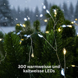 LED Solar-Lichterkette 8.6m Cluster-Lichterkette Büschellichterkette