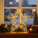 LED-Dekostern offen Drahtstern 3D Leuchtstern Weihnachtsstern