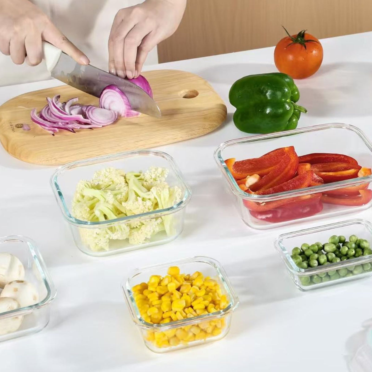 8er Set Glas-Frischhaltedosen Vorratsdosen mit Deckel Meal-Prep-Boxen